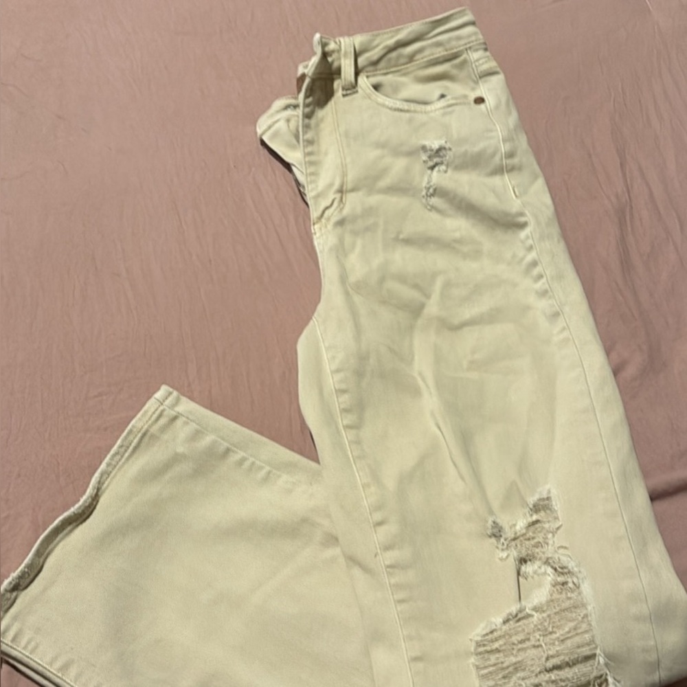Judy Blue Cream Flare & Wide Leg Jeans